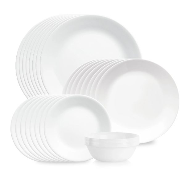 Corelle Dinnerware- Lightweight Shimmering White 32-piece Dinnerware Set, Service for 8 Corelle Dinnerware- Lightweight Shimmering White 32-piece Dinnerware Set, Service for 8