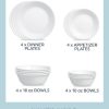 Corelle Dinnerware- Lightweight Winter Frost White 16-piece Mugless Dinnerware Set, Service for 4 Corelle Dinnerware- Lightweight Winter Frost White 16-piece Mugless Dinnerware Set, Service for 4