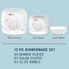 Corelle Dinnerware- Lightweight Square Splendor 12-piece Dinnerware Set, Service for 4 Corelle Dinnerware- Lightweight Square Splendor 12-piece Dinnerware Set, Service for 4