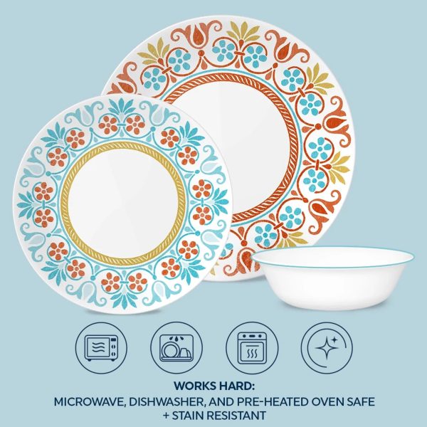 Corelle Dinnerware- Lightweight Global Collection Terracotta Dreams 12-piece Dinnerware Set, Service for 4 Corelle Dinnerware- Lightweight Global Collection Terracotta Dreams 12-piece Dinnerware Set, Service for 4