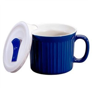 Corelle Dinnerware- Lightweight 20-ounce Blue Meal Mug? with Vented Lid Corelle Dinnerware- Lightweight 20-ounce Blue Meal Mug? with Vented Lid