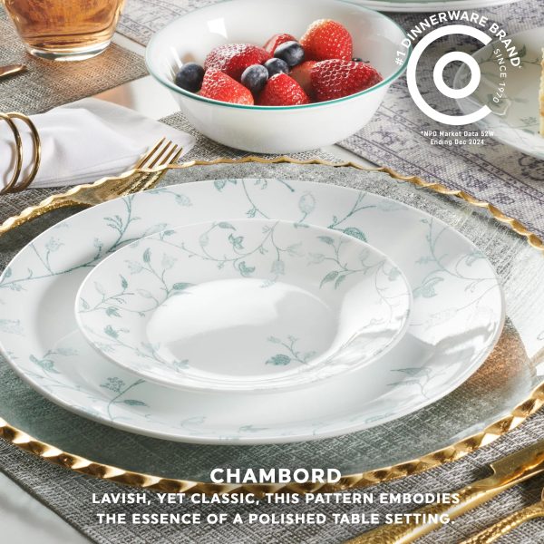 Corelle Dinnerware- Lightweight Chambord 18-piece Dinnerware Set, Service for 6 Corelle Dinnerware- Lightweight Chambord 18-piece Dinnerware Set, Service for 6