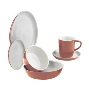 Corelle Dinnerware- Lightweight 6-piece Red Clay Dinnerware Set , Service for 1 Corelle Dinnerware- Lightweight 6-piece Red Clay Dinnerware Set , Service for 1