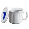Corelle Dinnerware- Lightweight French White? 20-ounce Meal Mug? with Vented Lid
