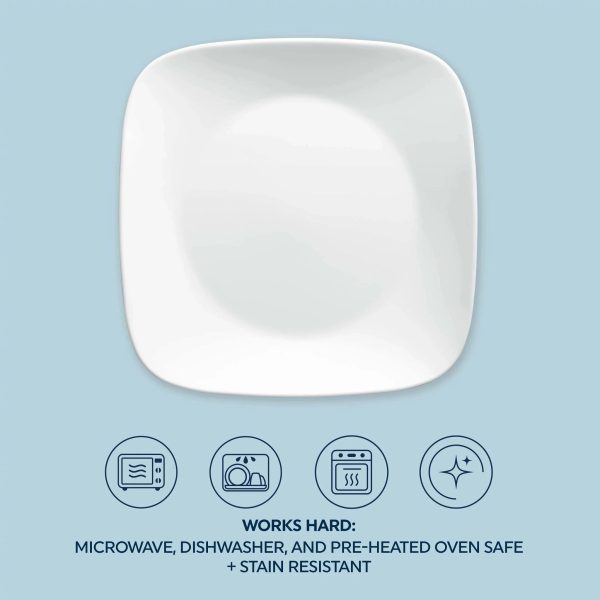 Corelle Dinnerware- Lightweight Boutique Vivid White 8-piece Dinnerware Set, Service for 4 Corelle Dinnerware- Lightweight Boutique Vivid White 8-piece Dinnerware Set, Service for 4