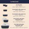 Corelle Dinnerware- Lightweight French Colors 12-piece Oval Bakeware Set, Navy Corelle Dinnerware- Lightweight French Colors 12-piece Oval Bakeware Set, Navy