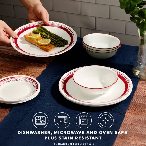 Corelle Dinnerware- Lightweight Sadie 18-piece Dinnerware Set, Service for 6