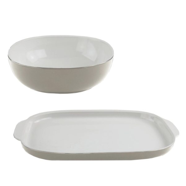 Corelle Dinnerware- Lightweight 2-piece Serving Set, Truffle Corelle Dinnerware- Lightweight 2-piece Serving Set, Truffle