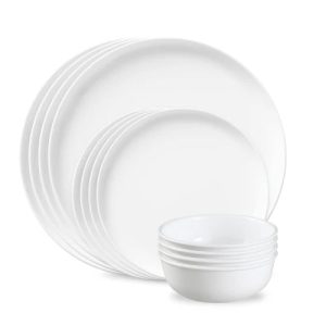 Corelle Dinnerware- Lightweight Modern Rounds 12pc Set, Service for 4
