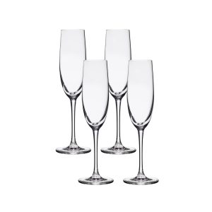 Corelle Dinnerware- Lightweight Bangkok Bliss Champagne Flute Glasses (4-Pieces), 6-ounce, Dishwasher Safe, Lead-free Crystalline