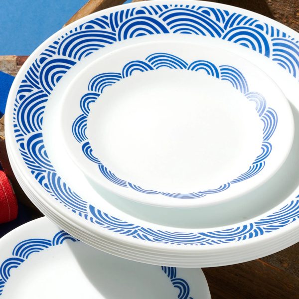 Corelle Dinnerware- Lightweight Rolling Waves 18-piece Dinnerware Set, Service for 6 Corelle Dinnerware- Lightweight Rolling Waves 18-piece Dinnerware Set, Service for 6