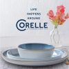 Corelle Dinnerware- Lightweight Stoneware 16-piece Dinnerware Set, Service for 4, Nordic Blue Corelle Dinnerware- Lightweight Stoneware 16-piece Dinnerware Set, Service for 4, Nordic Blue