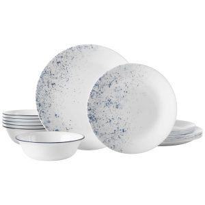 Corelle Dinnerware- Lightweight Indigo Speckle 18-piece Dinnerware Set, Service for 6