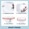 Corelle Dinnerware- Lightweight Kyoto Leaves 16-piece Dinnerware Set, Service for 4 Corelle Dinnerware- Lightweight Kyoto Leaves 16-piece Dinnerware Set, Service for 4