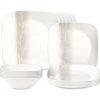 Corelle Dinnerware- Lightweight Square Wandering Grove 18-piece Dinnerware Set, Service for 6