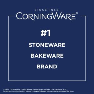 Corelle Dinnerware- Lightweight French White® 2.5-quart Round Baking Dish with Lid