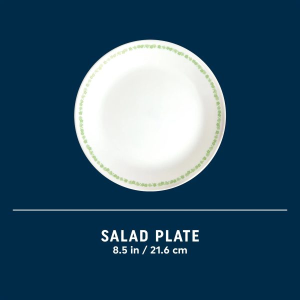 Corelle Dinnerware- Lightweight Spring Blossom Green 8.5 Salad Plate