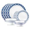 Corelle Dinnerware- Lightweight Cobalt Circles 16-piece Mugless Dinnerware Set, Service of 4 Corelle Dinnerware- Lightweight Cobalt Circles 16-piece Mugless Dinnerware Set, Service of 4