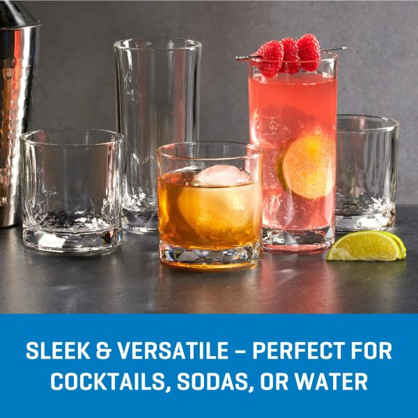 Corelle Dinnerware- Lightweight Cienna Rocks Glasses (4-Pieces), 12-ounce, dishwasher Safe