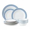 export_1 Laila Series Modern 12-Piece Dinnerware Set with Blue Striped Rim (Service for 4) – Durable White Porcelain-Style Plates and Bowls for Home Use
