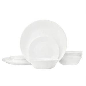 Corelle Dinnerware- Lightweight Winter Frost White 18-piece Dinnerware Set, Service for 6