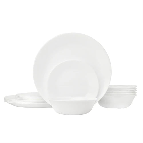 Corelle Dinnerware- Lightweight Winter Frost White 18-piece Dinnerware Set, Service for 6 Corelle Dinnerware- Lightweight Winter Frost White 18-piece Dinnerware Set, Service for 6