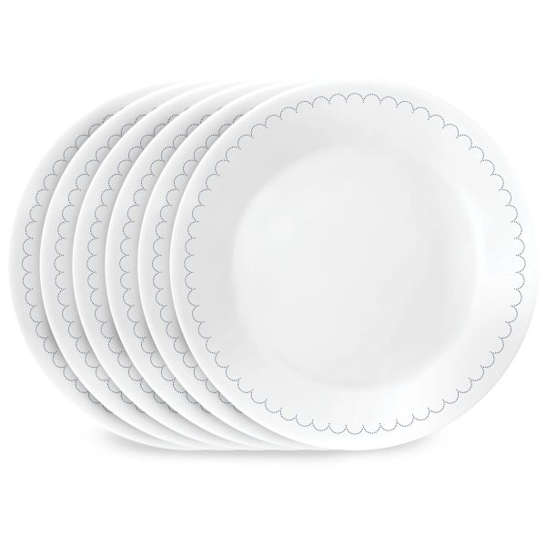 Corelle Dinnerware- Lightweight Caspian Lace 6.75 Appetizer Plate, 6-pack