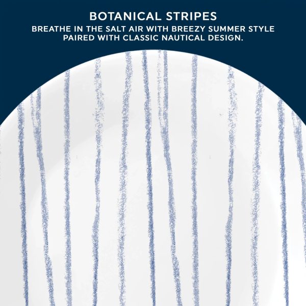 Corelle Dinnerware- Lightweight Botanical Stripes 6.75 Appetizer Plate