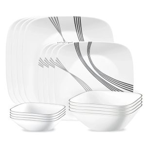 Corelle Dinnerware- Lightweight Urban Arc 16-piece Dinnerware Set, Service for 4 Corelle Dinnerware- Lightweight Urban Arc 16-piece Dinnerware Set, Service for 4