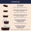 Corelle Dinnerware- Lightweight French Colors 12-piece Bakeware Set, Cabernet