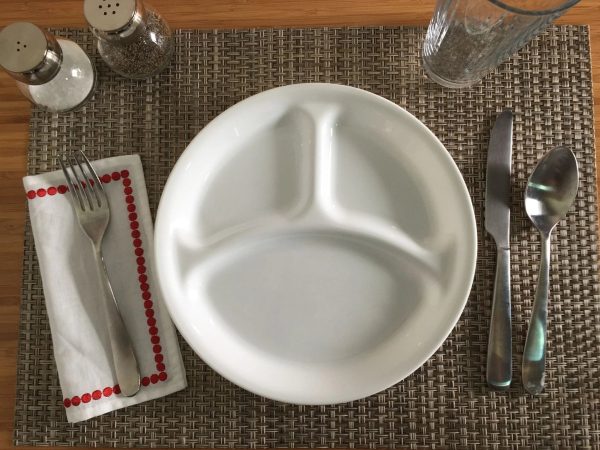 Corelle Dinnerware- Lightweight Winter Frost White 8.5 Divided Salad Plate