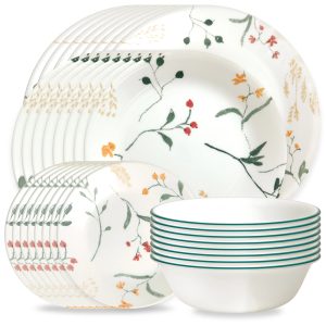Corelle Dinnerware- Lightweight Wildflower Scatter 32-piece Dinnerware Set, Service for 8