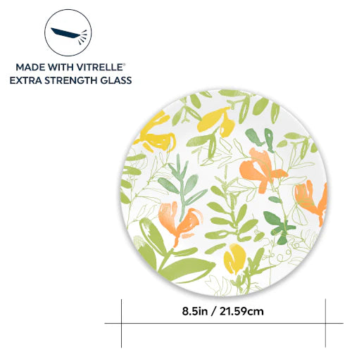 Corelle Dinnerware- Lightweight Contemporary Fruit 8.5 Salad Plate-4 Pack