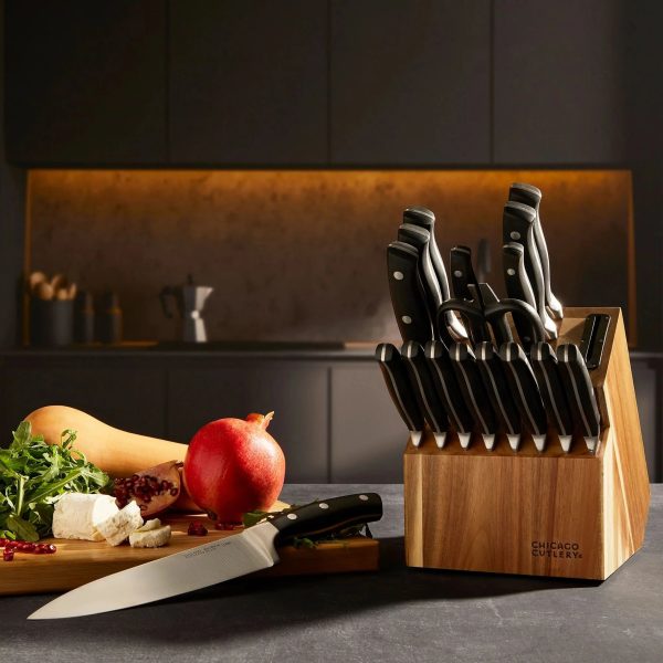 Corelle Dinnerware- Lightweight Insignia Classic 18-piece Block Set with Built-in Sharpener