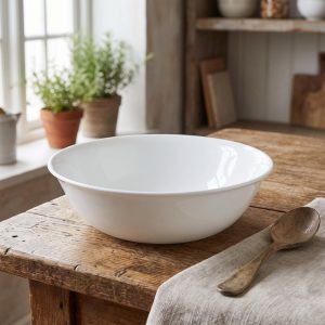 White 2-quart Large Serving Bowl Winter Frost